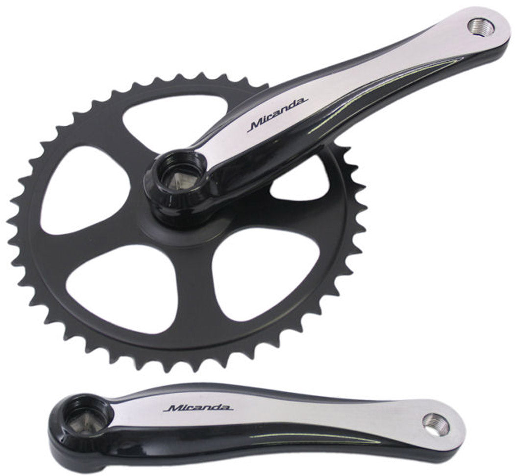 Kurbelgarnitur 44T Miranda Beta 1+ für 3 32 Kette - Aluminium - Schwarz