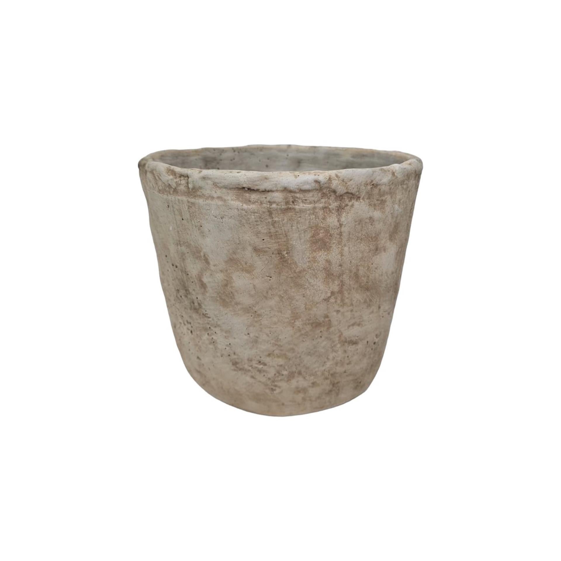 Mansion atmosphere toulon bloempot steen crème 19x17cm