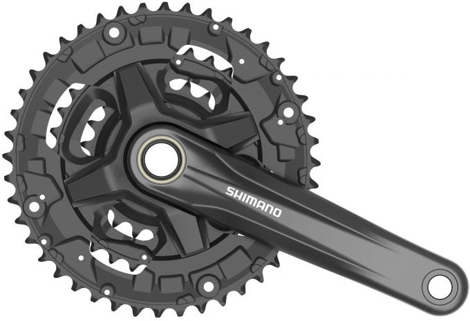 Shimano Tourney FC-TY501 6-fach Kurbelgarnitur mit 175 mm Kurbelarmlänge, 48 x 38 x 28 Zähne – schwarz
