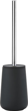 Zone denmark nova toiletborstel met houder - wc borstel vrijstaand - toilet badkamer accessoires - porselein - 37 x 10,3 cm - zwart