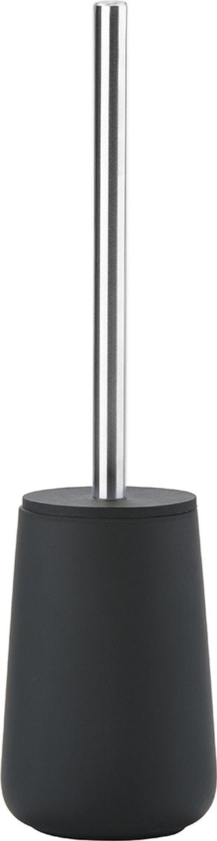 Zone denmark nova toiletborstel met houder - wc borstel vrijstaand - toilet badkamer accessoires - porselein - 37 x 10,3 cm - zwart
