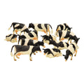 Kids globe koe 1:32 zwart wit liggend staand 12 st
