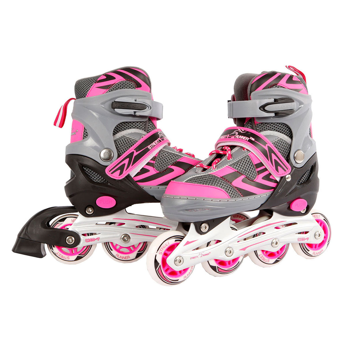 Inlineskates, rosa-grau, Größe 33-36