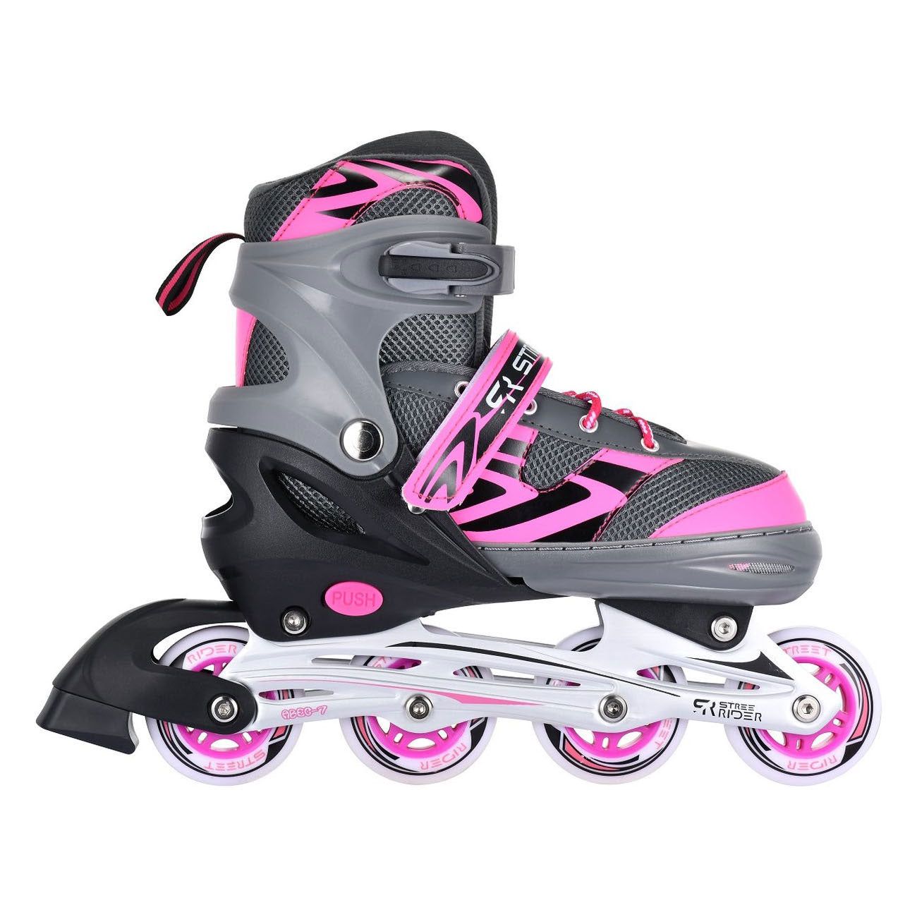 Inlineskates, rosa-grau, Größe 33-36