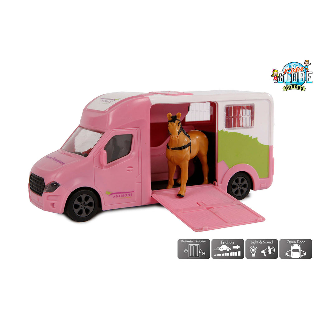 Kids Globe Pferde-LKW, Druckguss, rosa