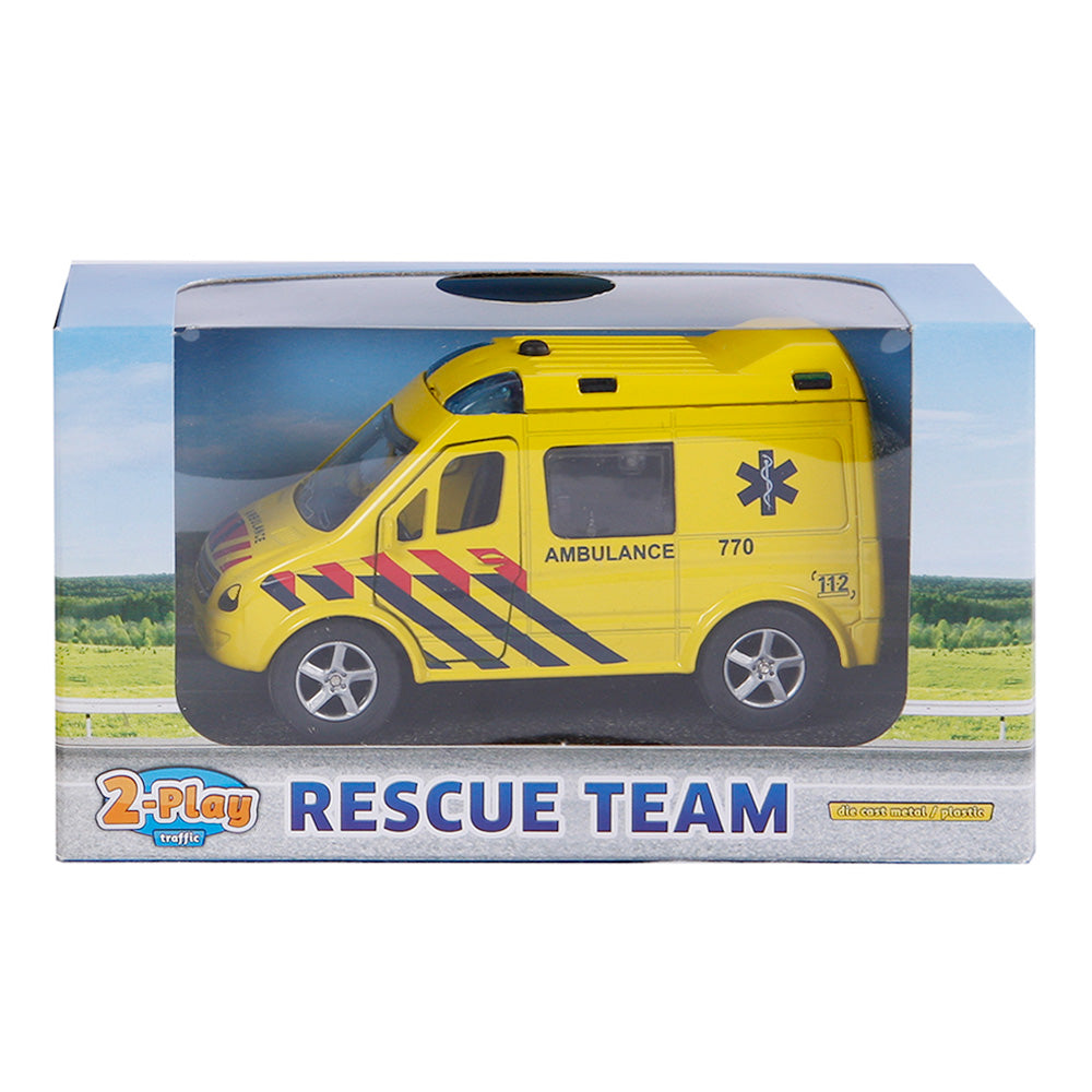 2-Play Die-Cast-Rückzieh-Krankenwagen mit Licht und Sound