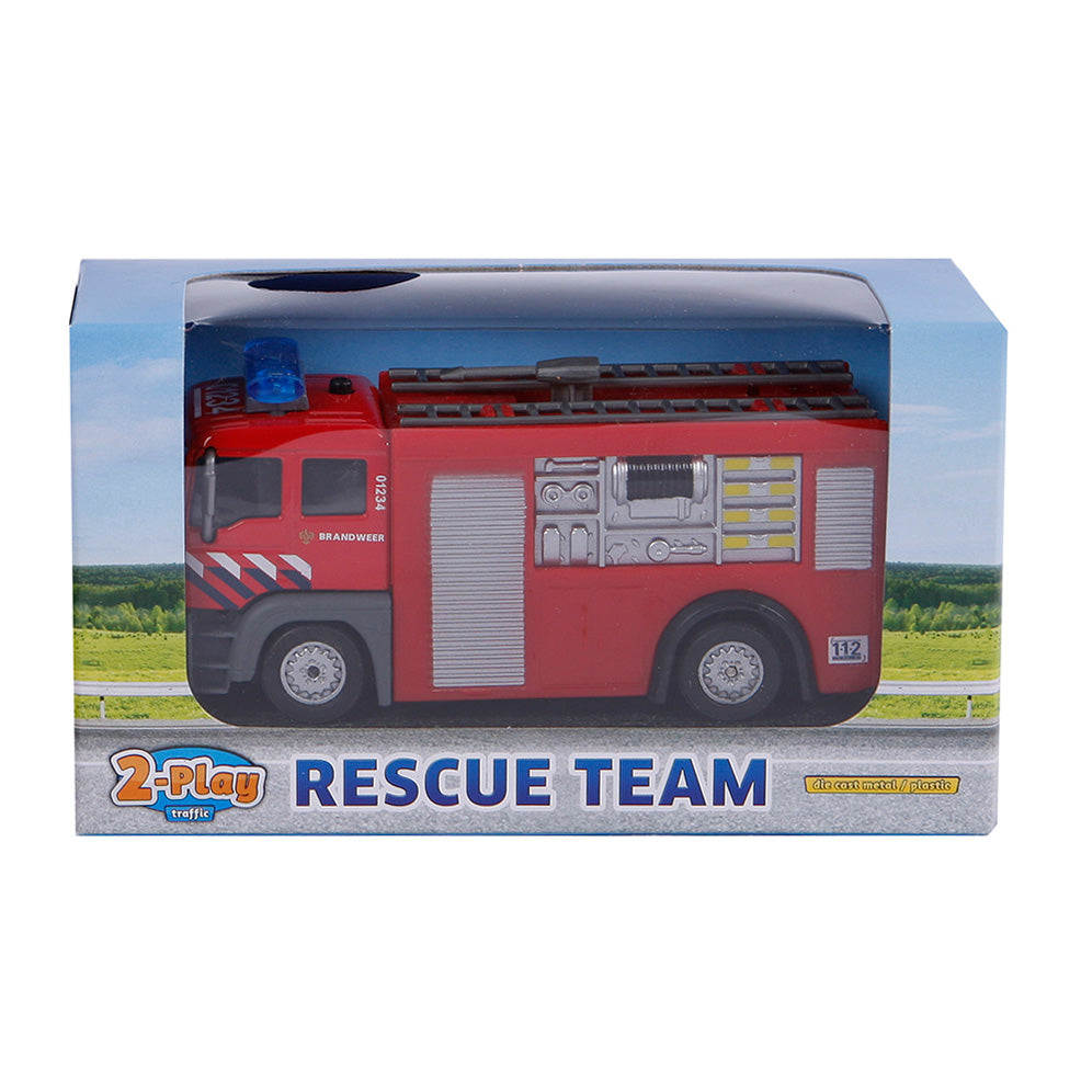 2-Play Die-Cast-Feuerwehrauto mit Rückziehmechanismus, Licht und Sound