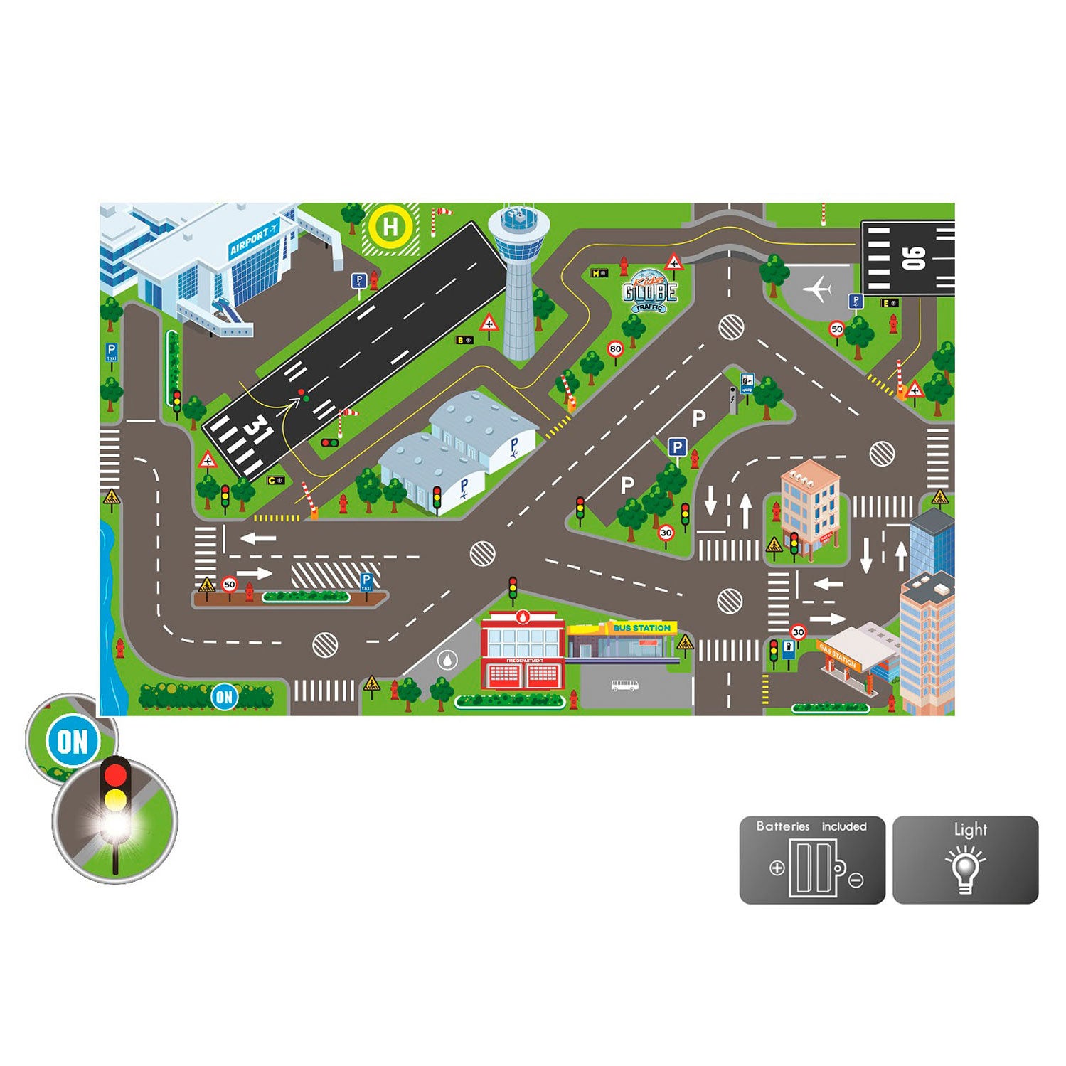 Kids Globe Traffic Dress Airport und LED-Leuchten