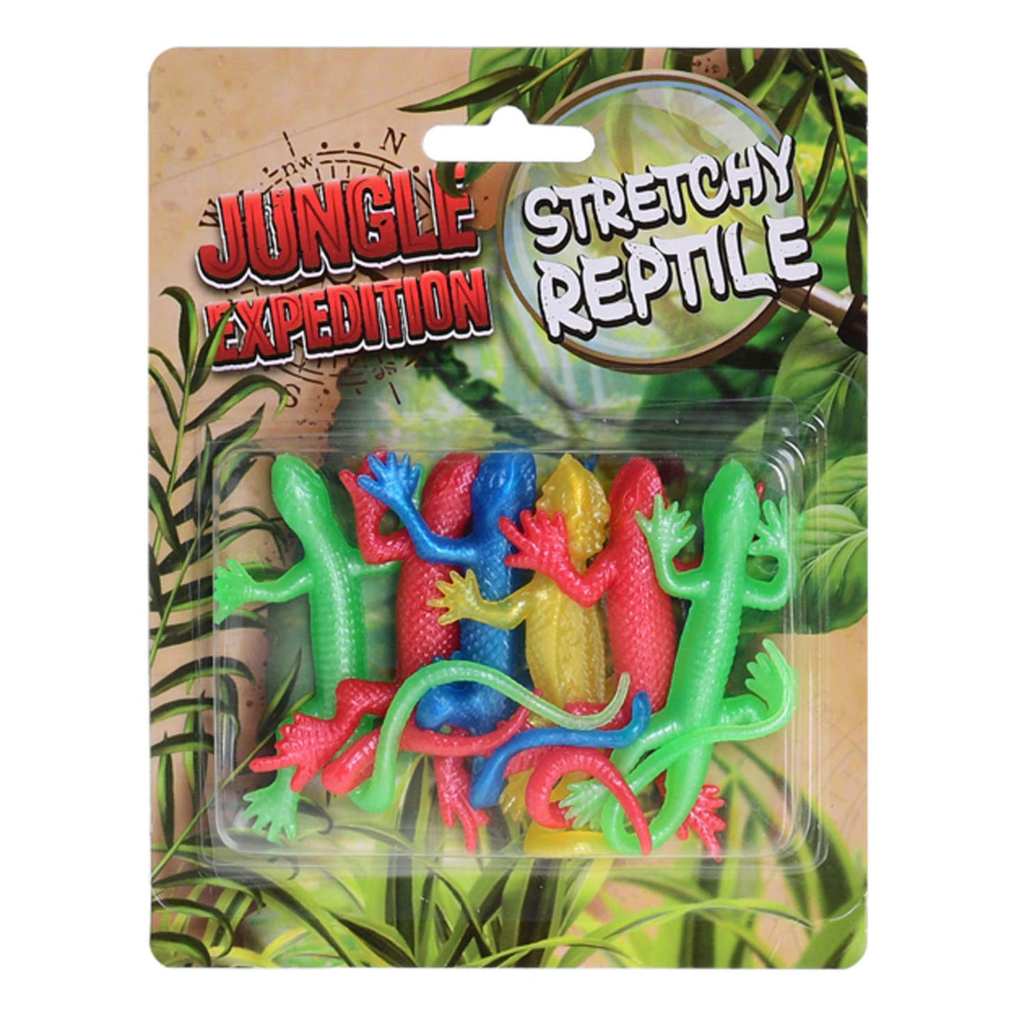 Dschungel-Expedition Stretch-Reptilien 10 cm 6 Stück auf Karte