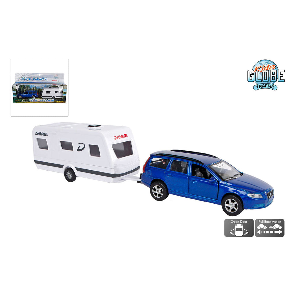 Kids Globe Volvo V70 mit Dethleffs Wohnwagen