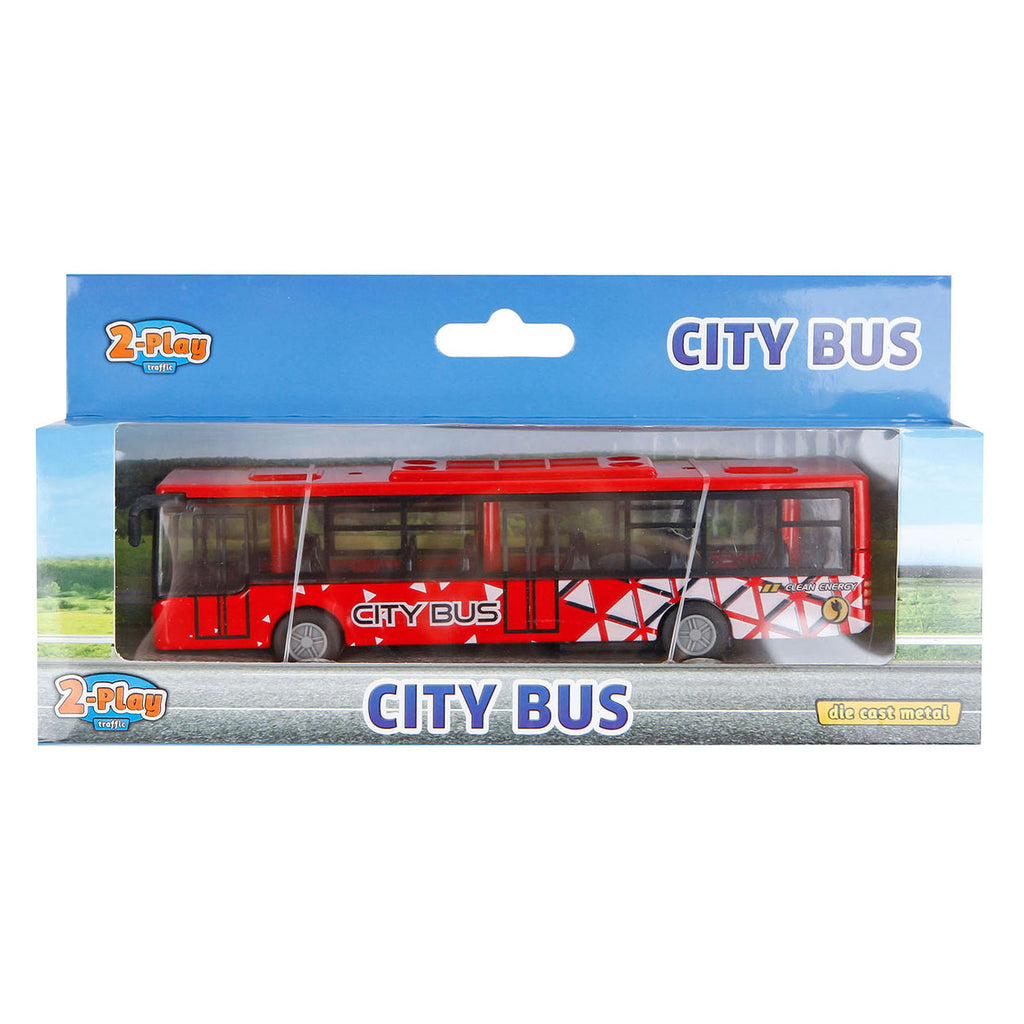 2-play stadsbus die cast pull back 15cm