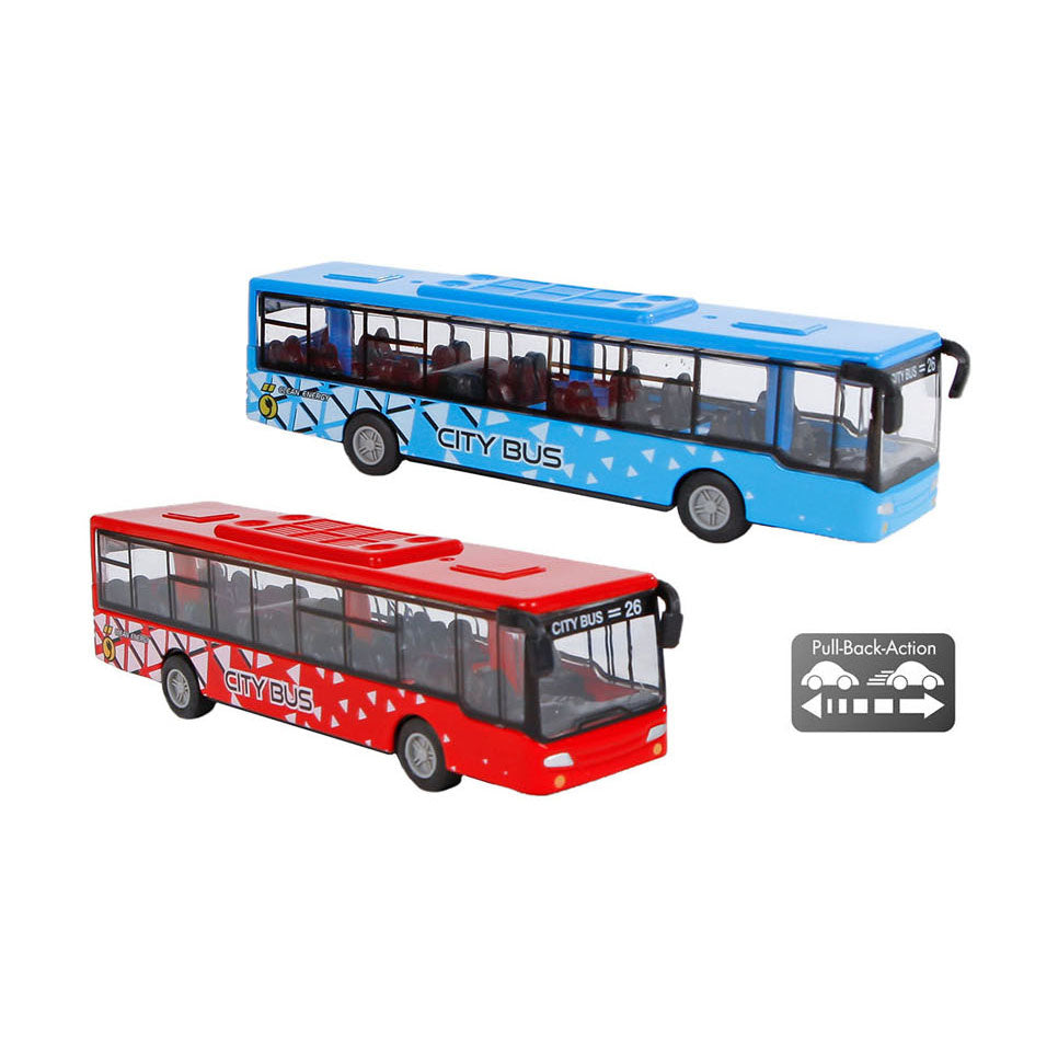 2-play stadsbus die cast pull back 15cm