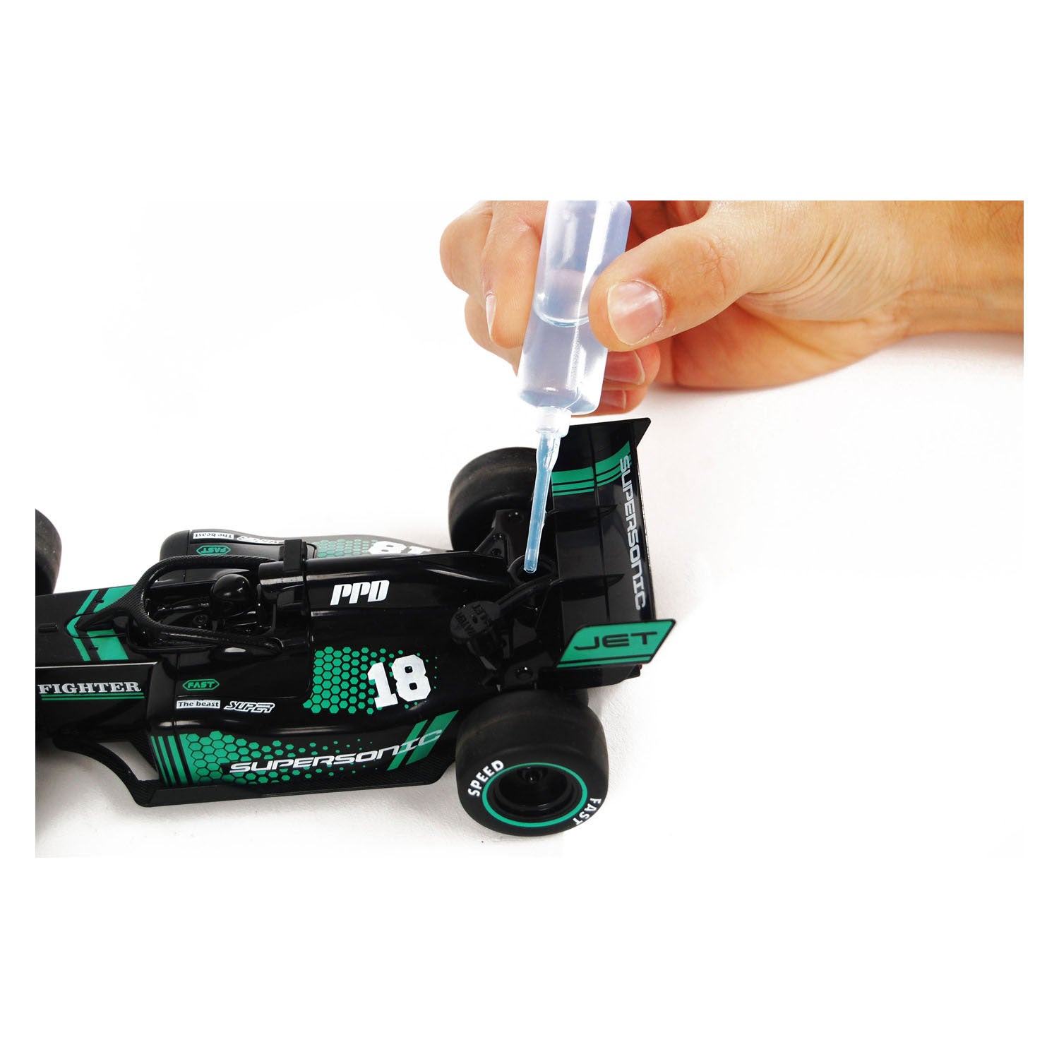 Roadstar C Formel-Rennwagen mit Fernsteuerung, Rauch- und Lichteffekten, 2,4 GHz, 22 cm