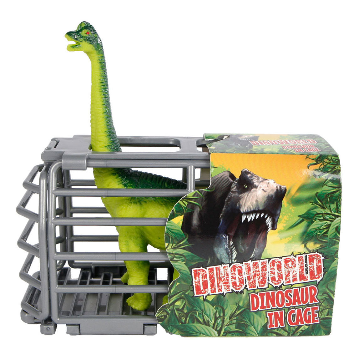 Dinoworld Dinosaurus spielt Figur im Käfig
