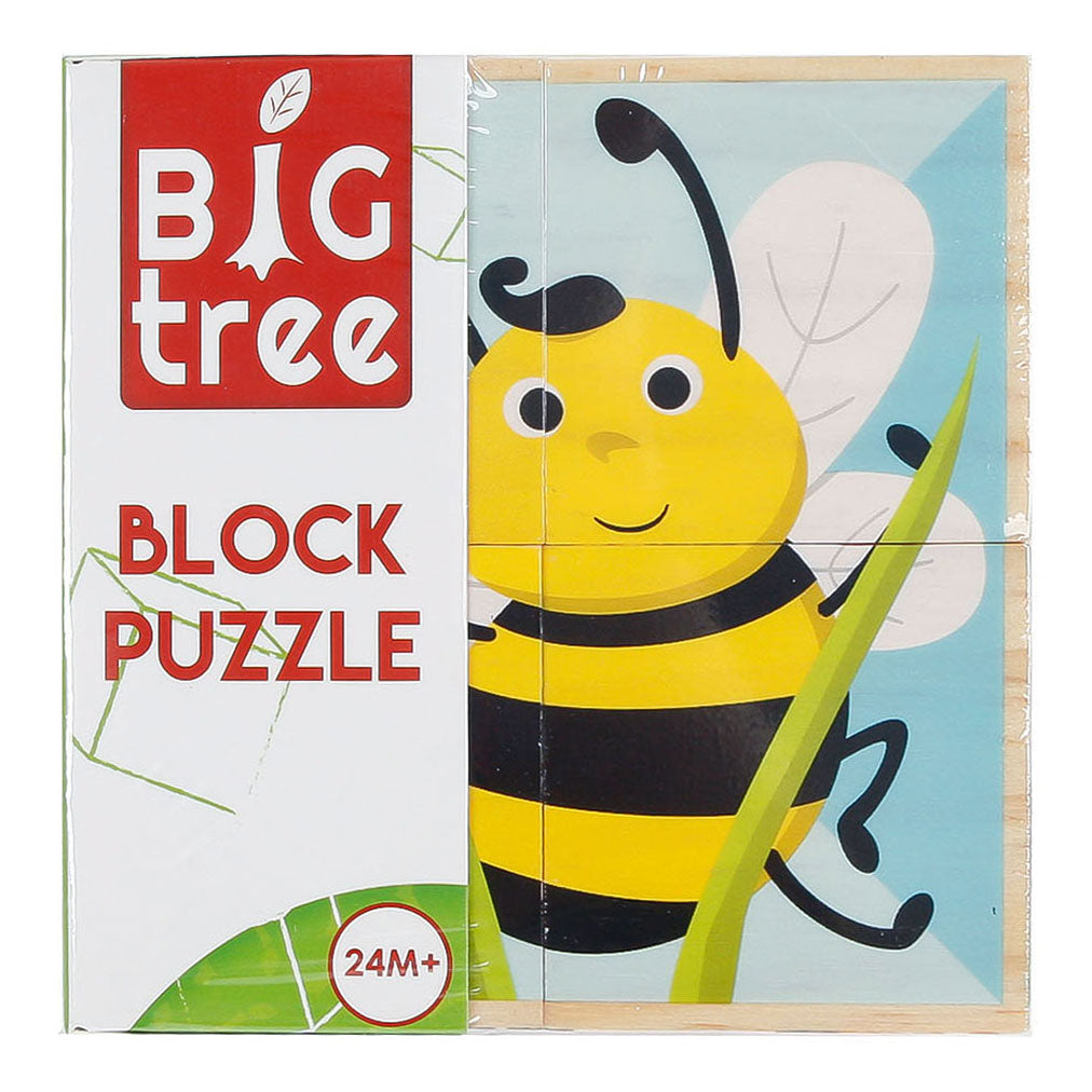 Toys amsterdam houten blokpuzzel dieren fsc, 4st.