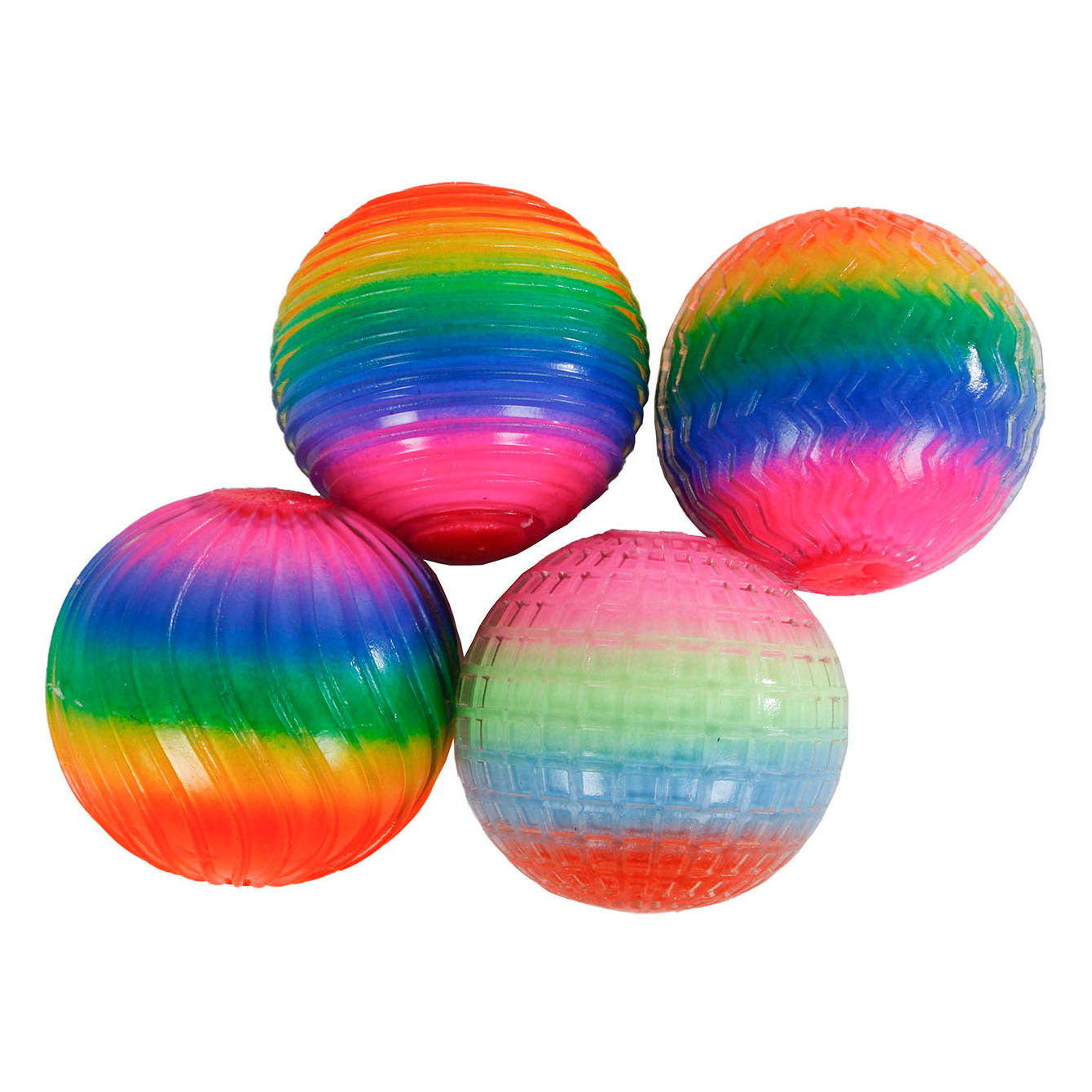 Fidget rainbow ribbel squeeze bal 7cm