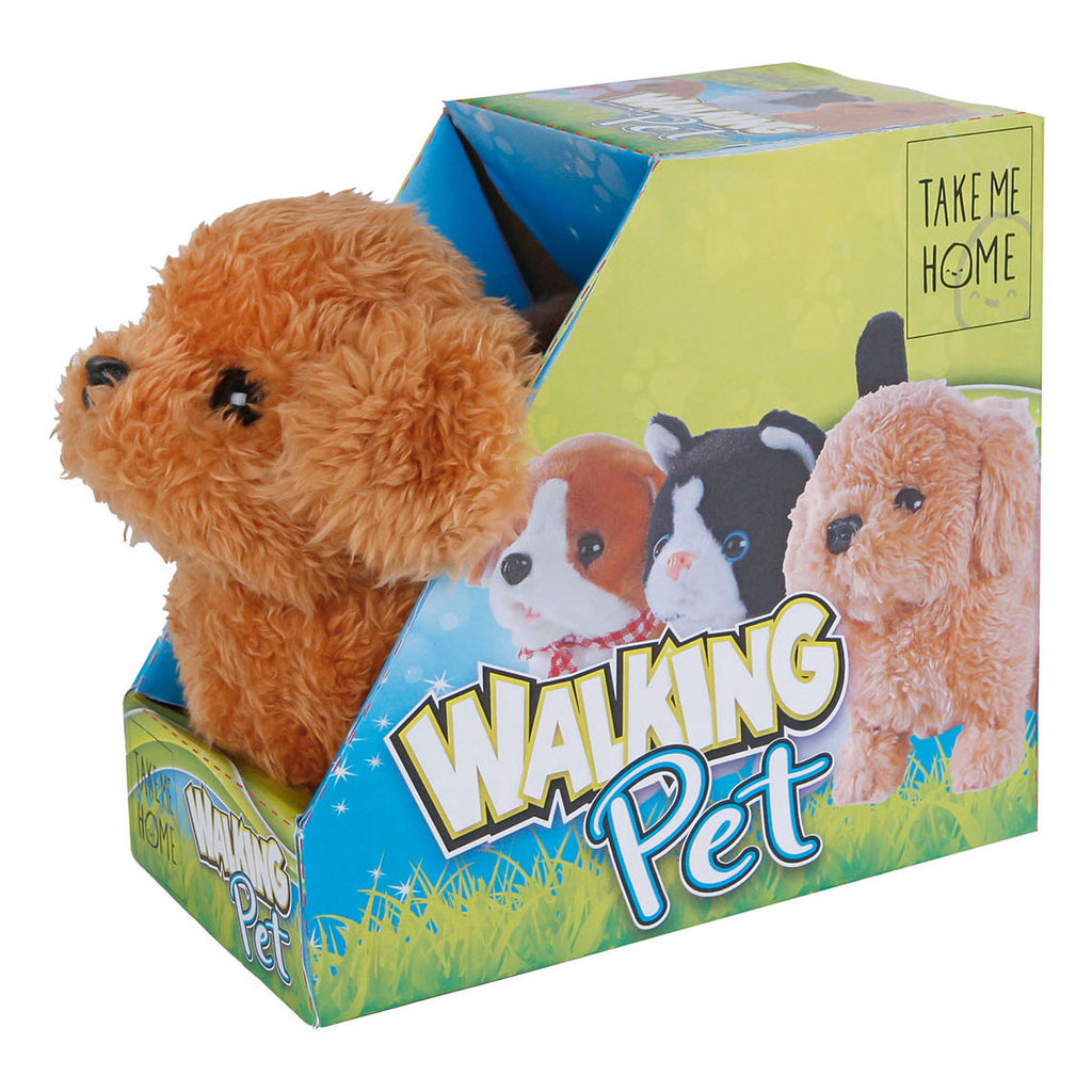 Interaktiver Gassi-Hund „Take Me Home“, braun, 15,5 cm