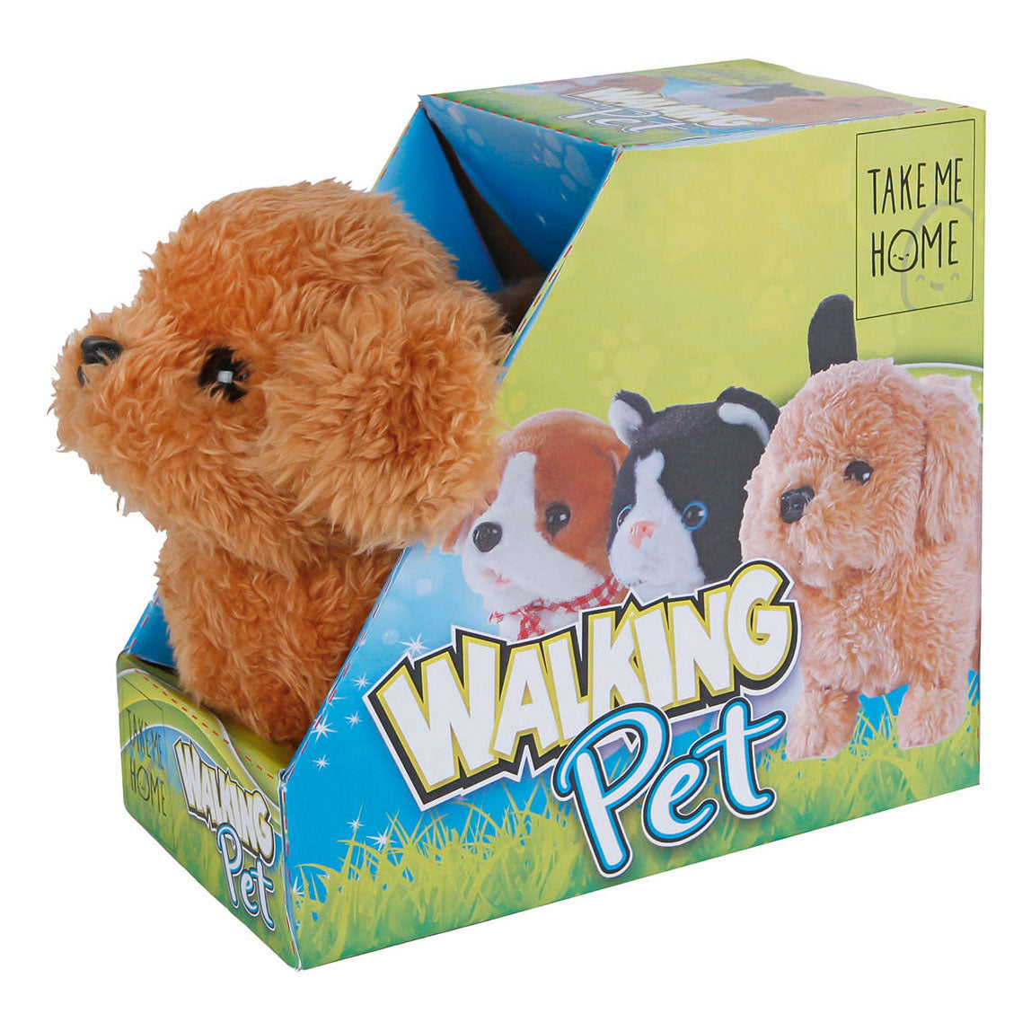 Interaktiver Gassi-Hund „Take Me Home“, braun, 15,5 cm
