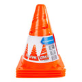 Orangefarbene Spielfiguren, 4 Stück.