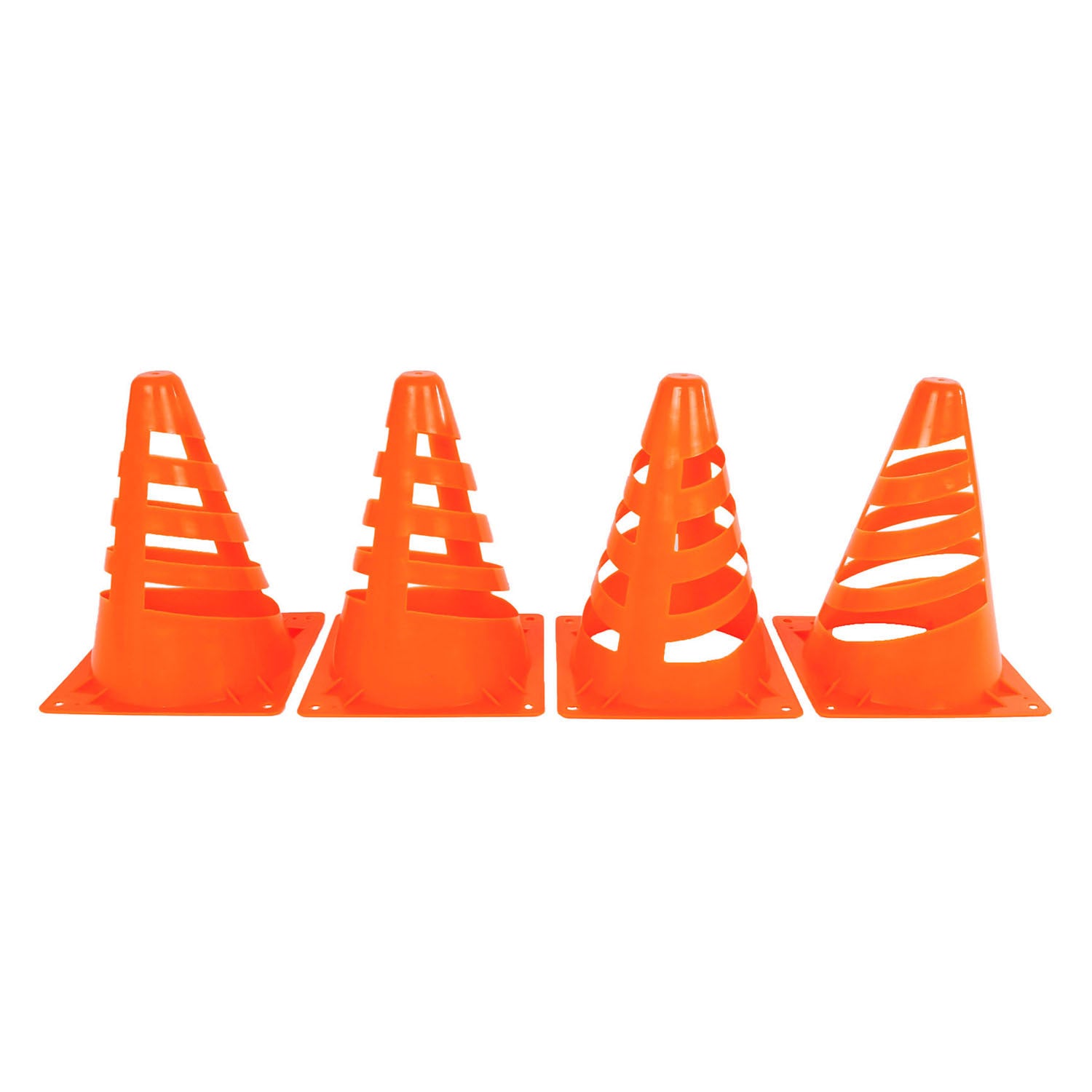 Orangefarbene Spielfiguren, 4 Stück.