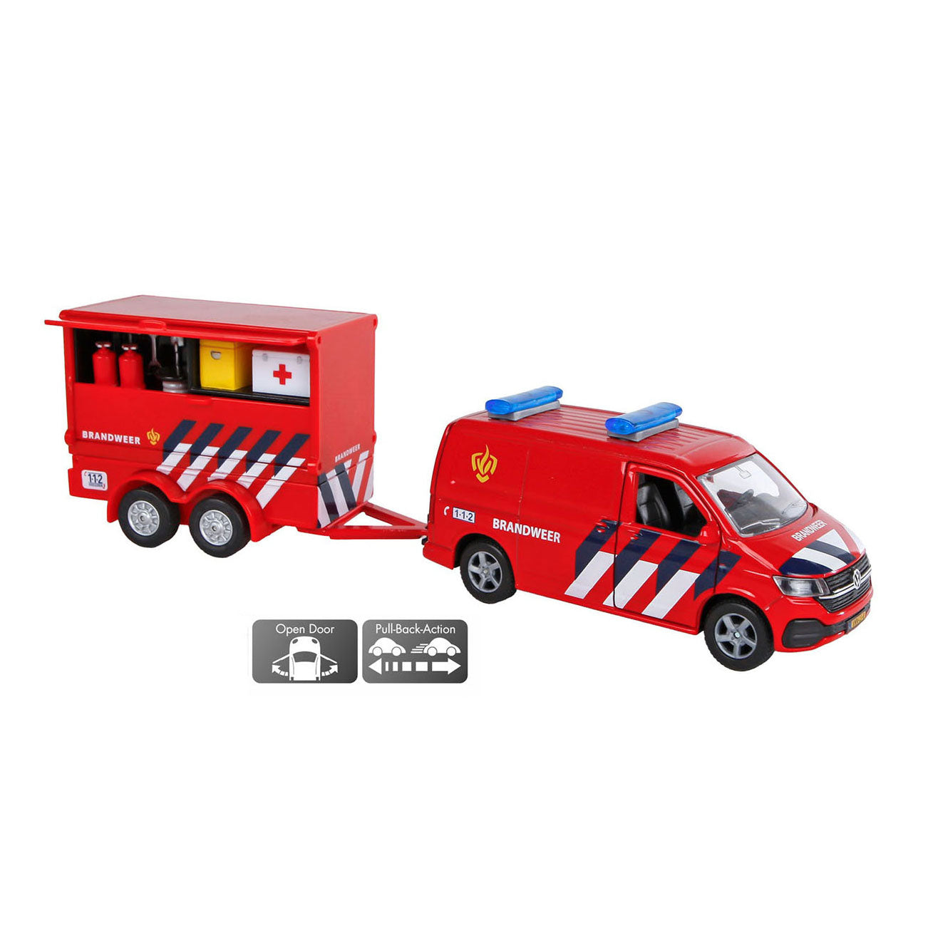 Kids Globe VW Feuerwehrtransporter mit Anhänger
