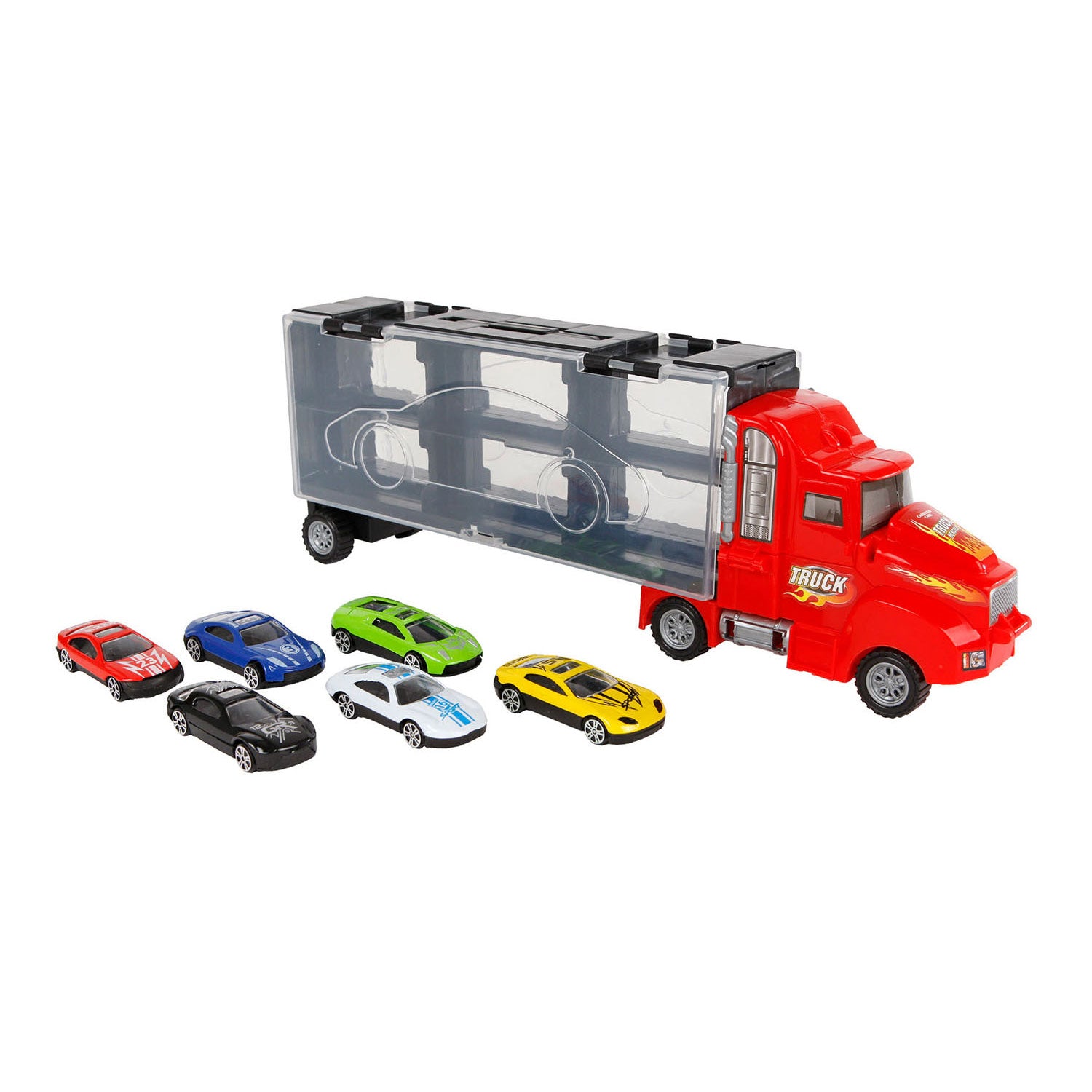 Roadblasters Truck mit 6 Autos und Startfunktion, 36 cm