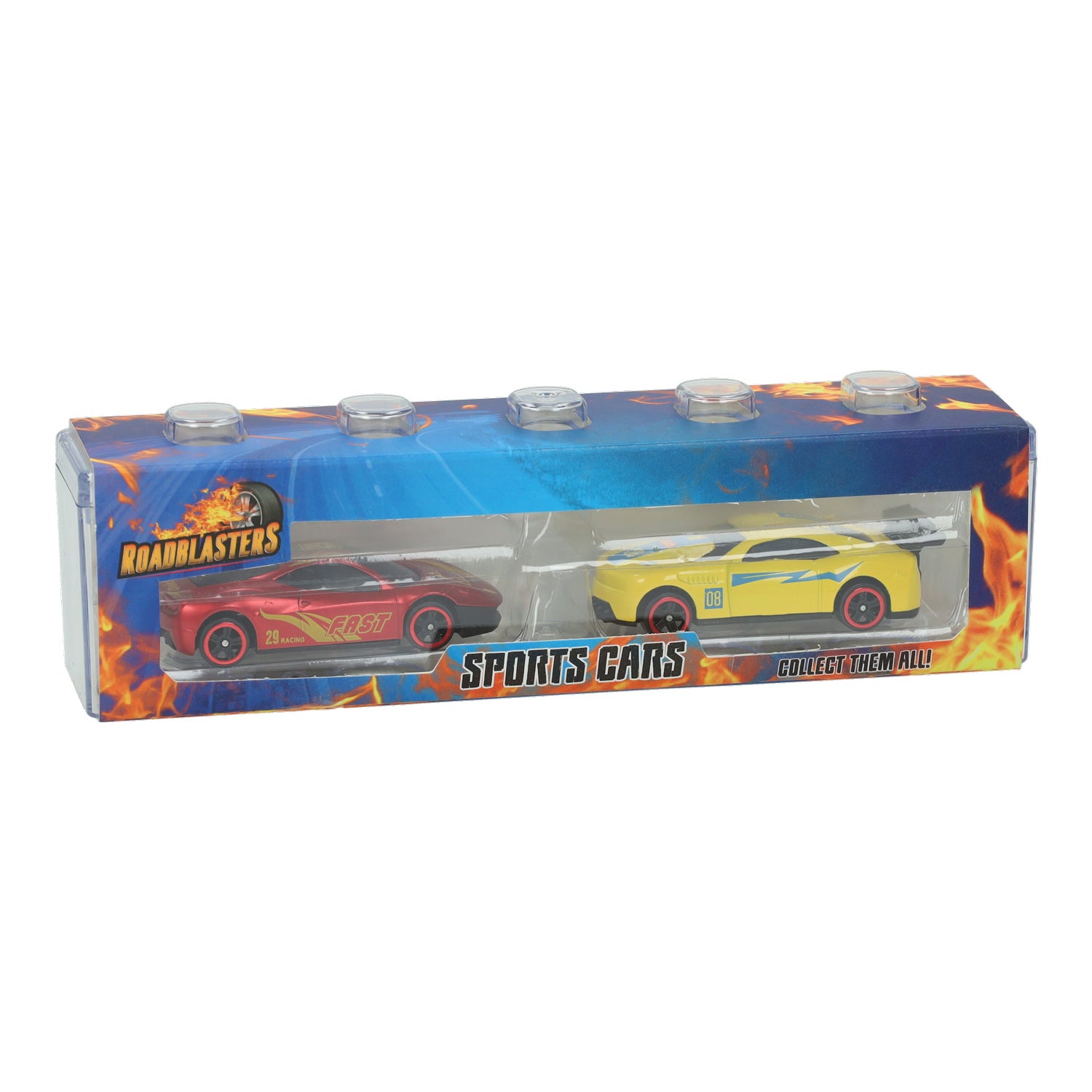 Roadblasters Aufbewahrungsbox mit 2 Die-Cast-Rennwagen