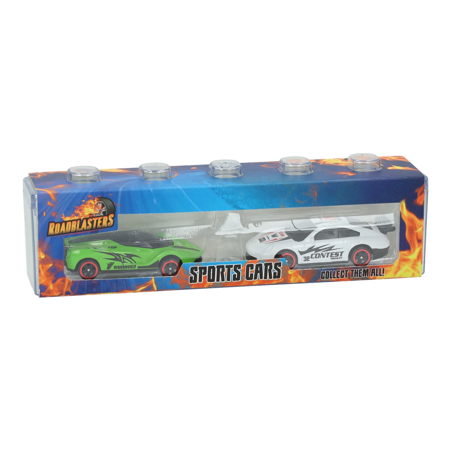 Roadblasters Aufbewahrungsbox mit 2 Die-Cast-Rennwagen