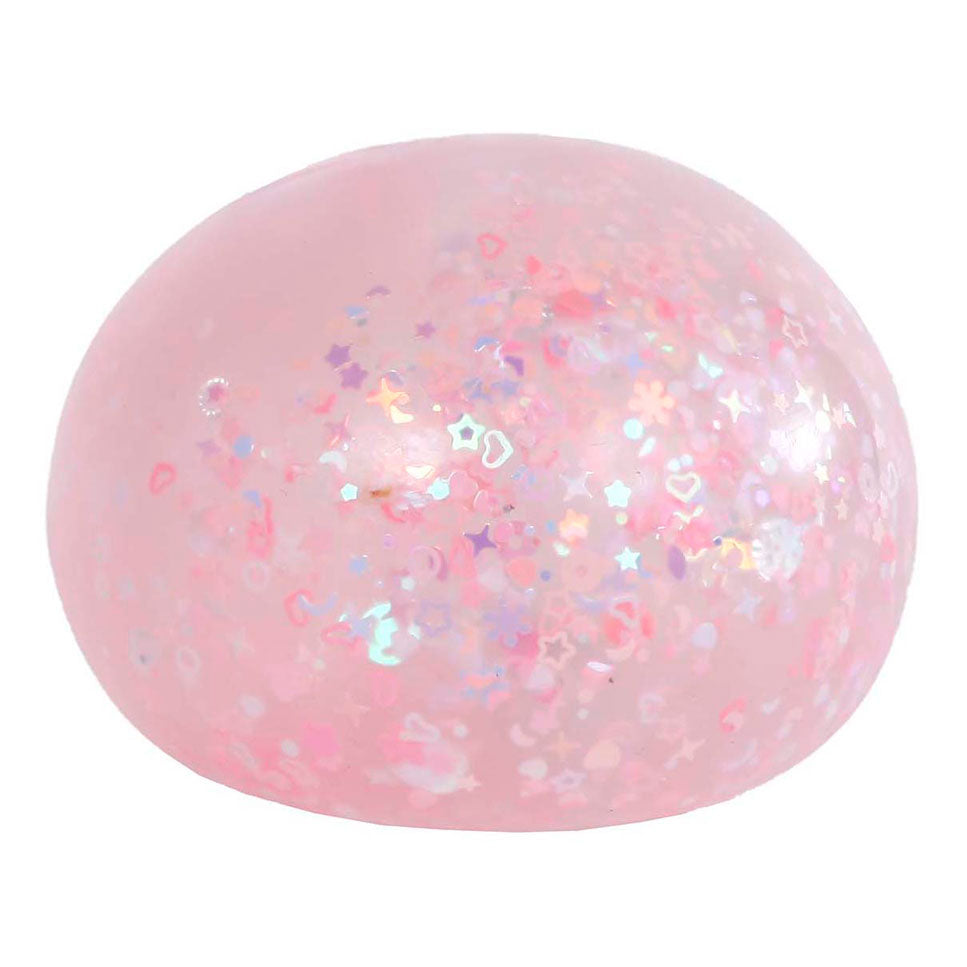 Glamour mega squeeze knijpbal bloem en glitter, 9cm