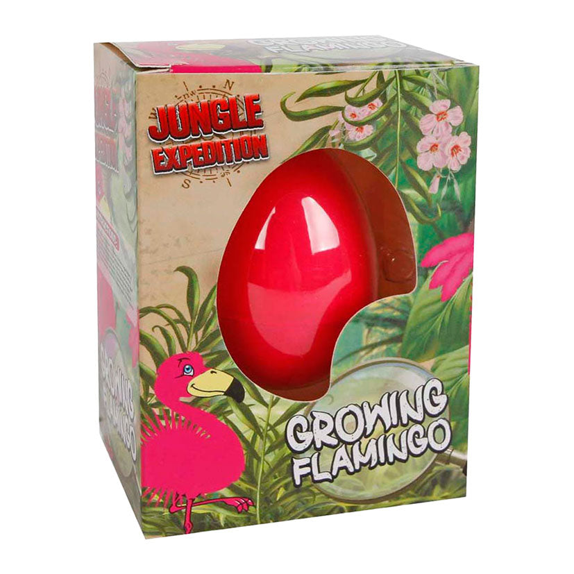 Dschungelexpeditions-Ei mit wachsendem Flamingo, 6 cm
