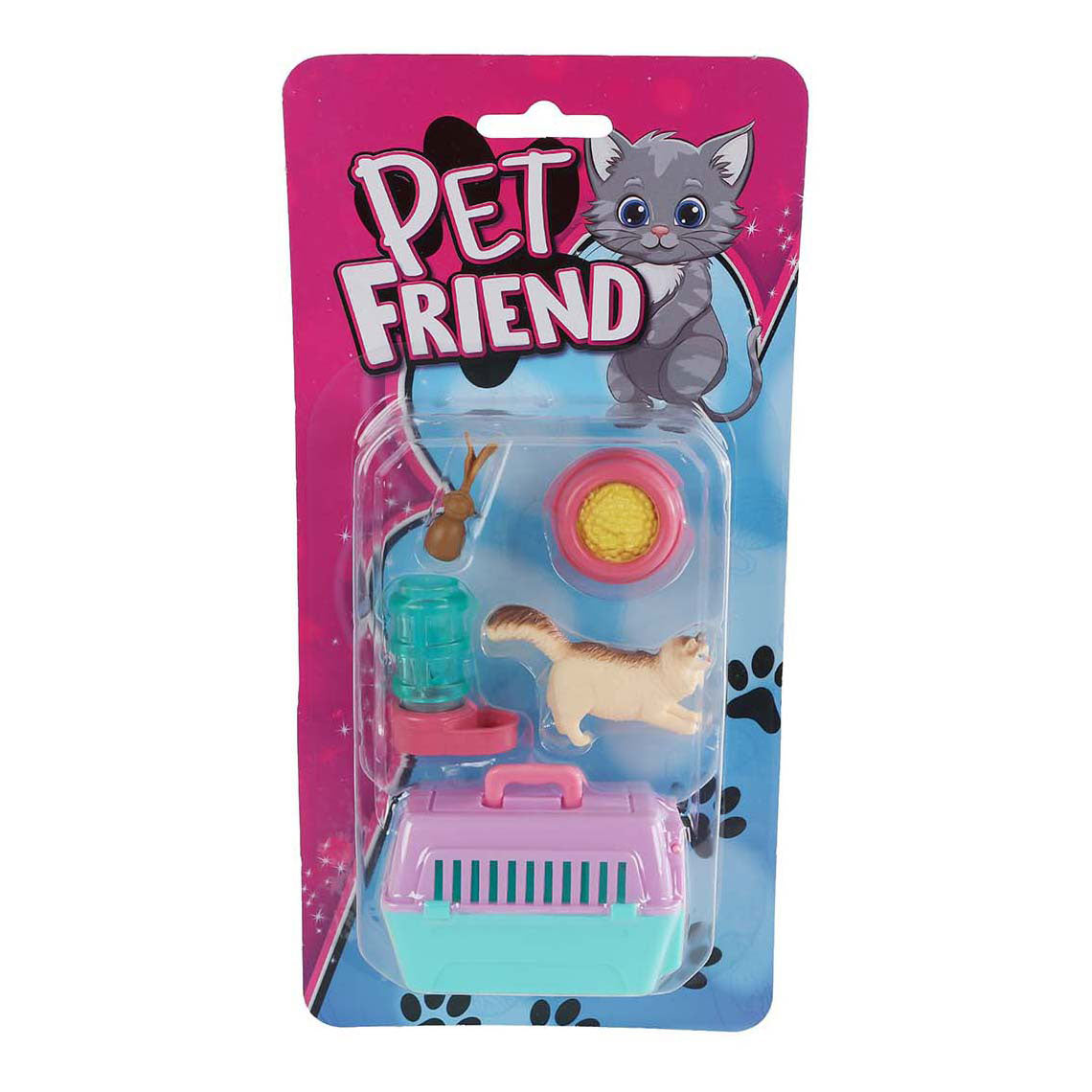 Pet friend poes met accessoires 7,5 cm 6 assorti | 12 stuks