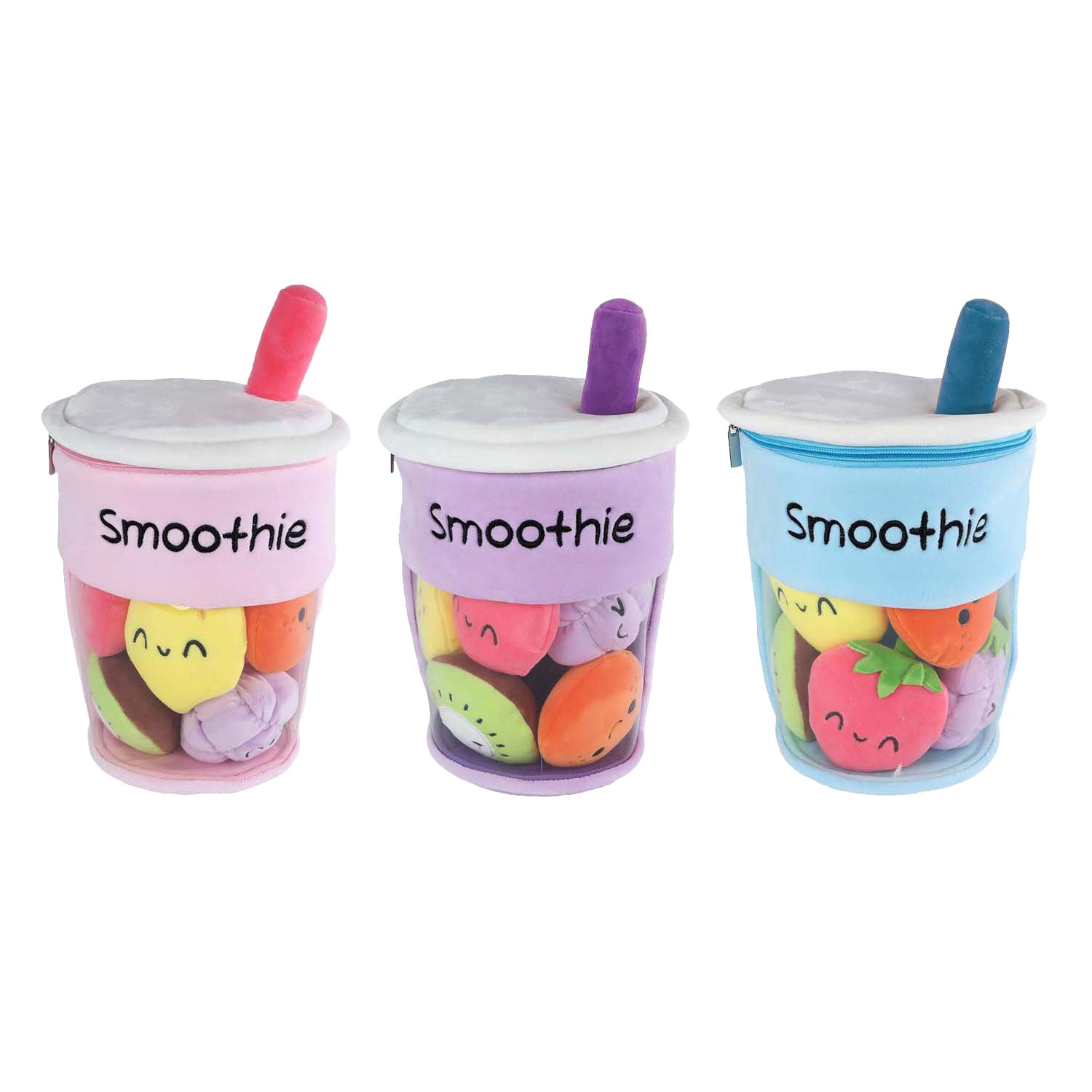 Flauschiges Menü Kuscheltier Plüsch - Smoothie Becher mit Früchten, 26cm