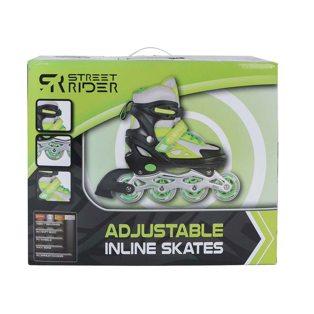 Street Rider Inlineskates, grün/schwarz, verstellbar, Größe 37-40