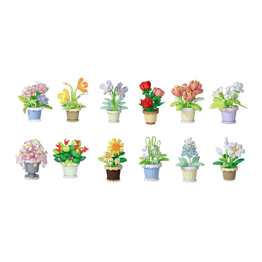 Blumen-Bauset mit Pflanze im Topf - 365 Teile.