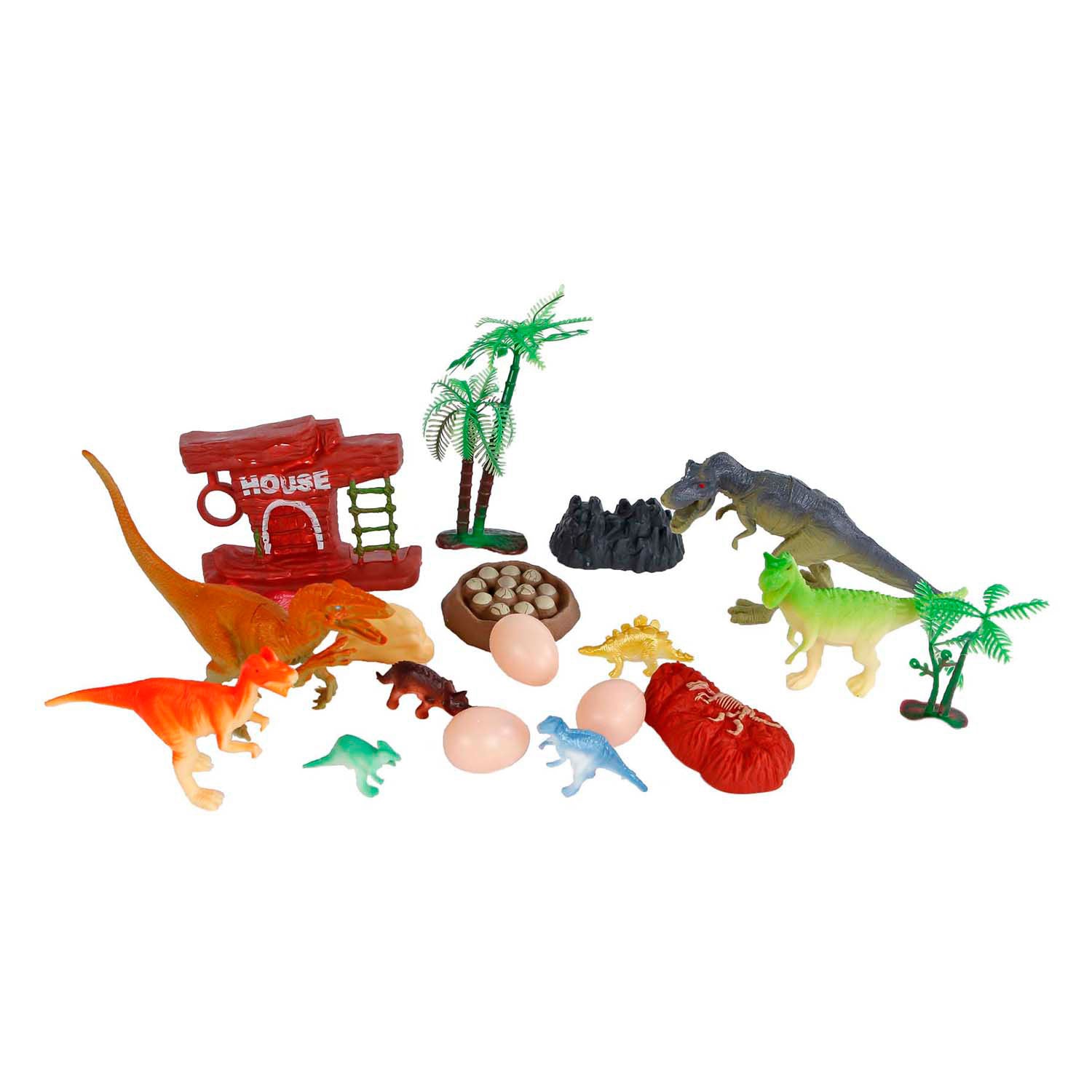 DinoWorld Dinosaurier-Spielset, 19-teilig.