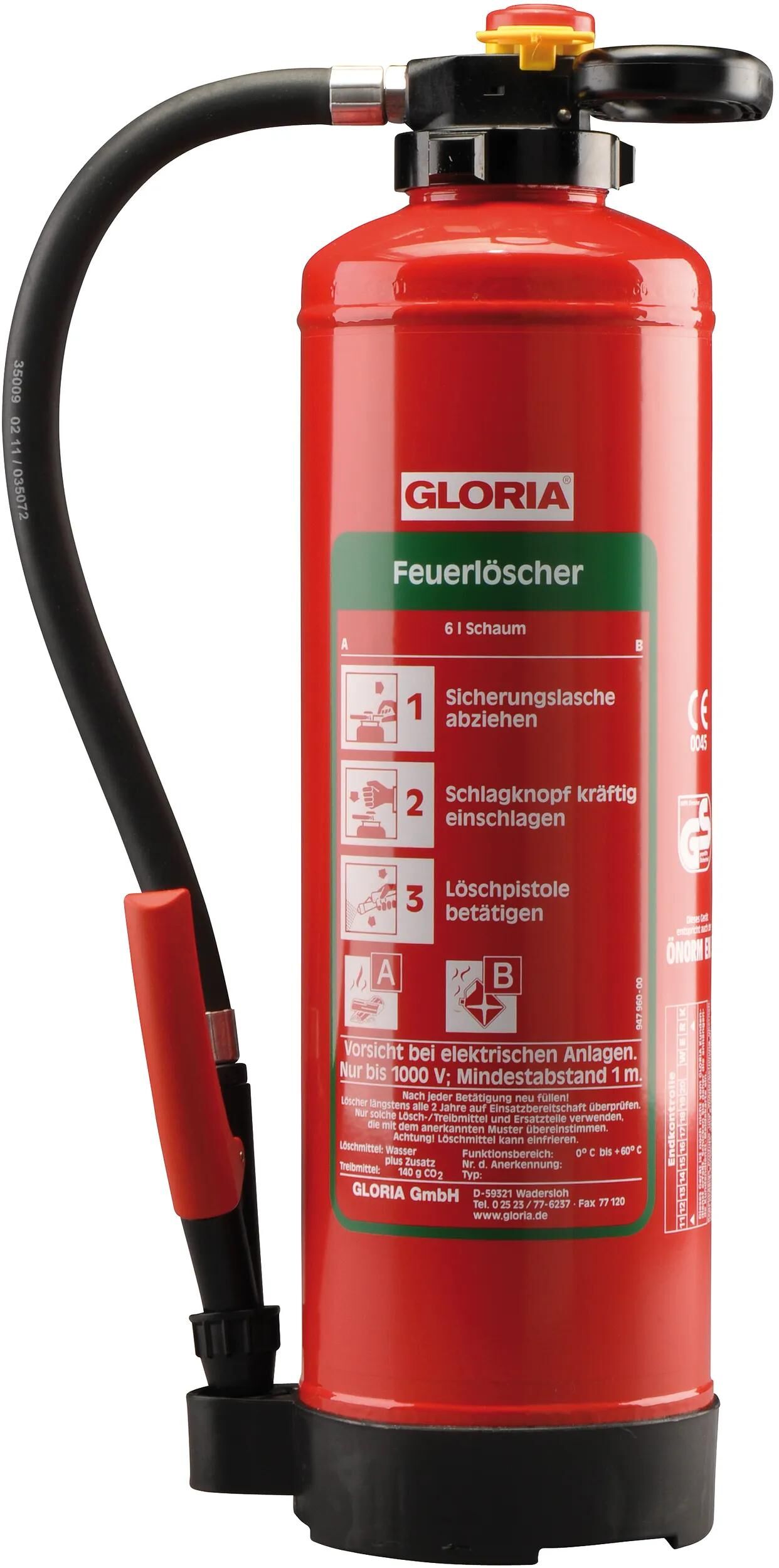 Gloria feuerlöscher pro line fire extinguisher sk6 pro