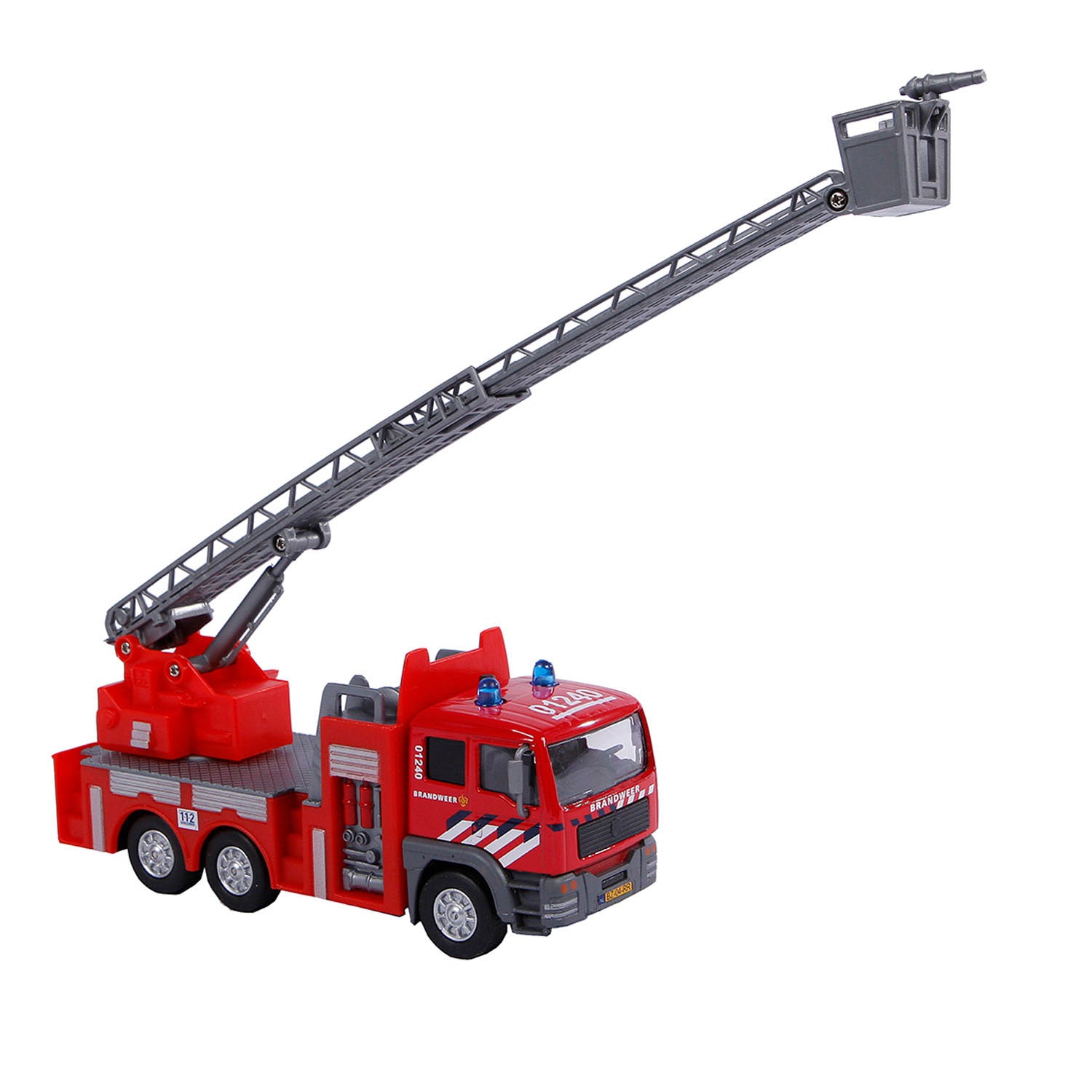 Kids globe die-cast brandweer ladderwagen nl, 16cm
