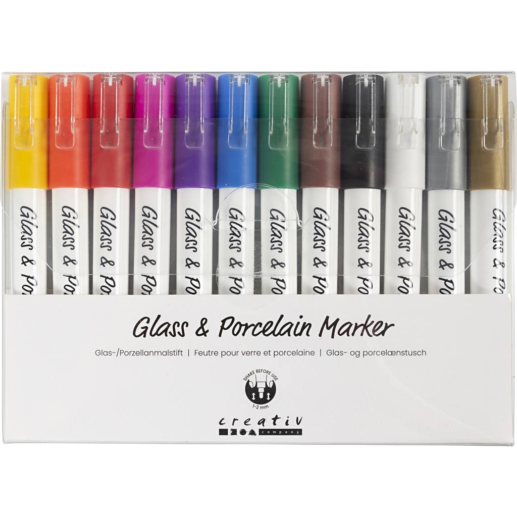 Creativ Company Glasporzellan-Marker, 12 Stück.