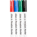 Creativ Company Glas porseleinstiften lijndikte 1,2 mm semi dekkend zwart blauw groen rood 4 stuks 1 doos