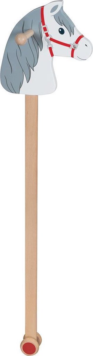 Goki Steckenpferd aus Holz, weiß mit grauer Mähne