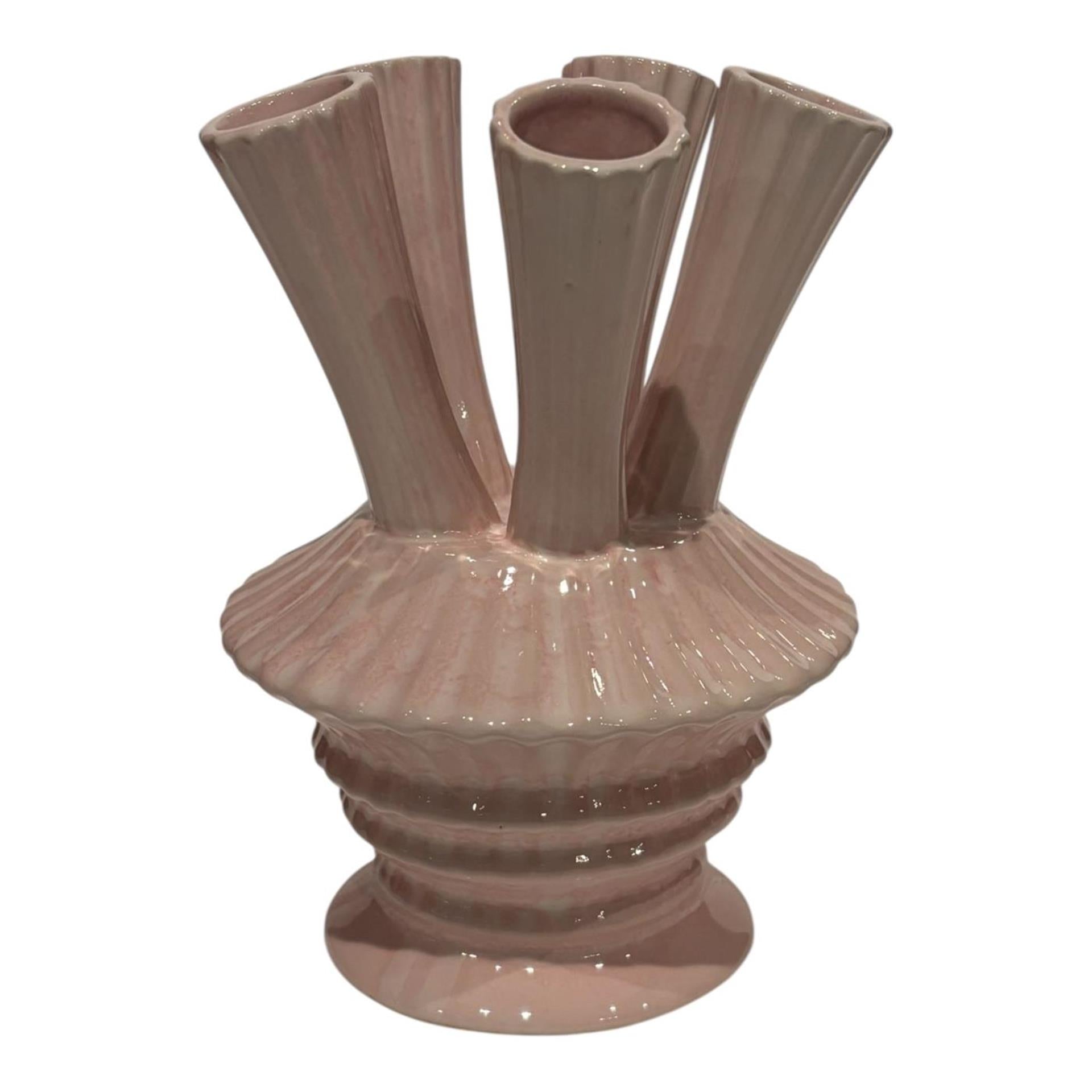 Mansion atmosphere vaas met buizen pastel roze 13,1xh18,7cm
