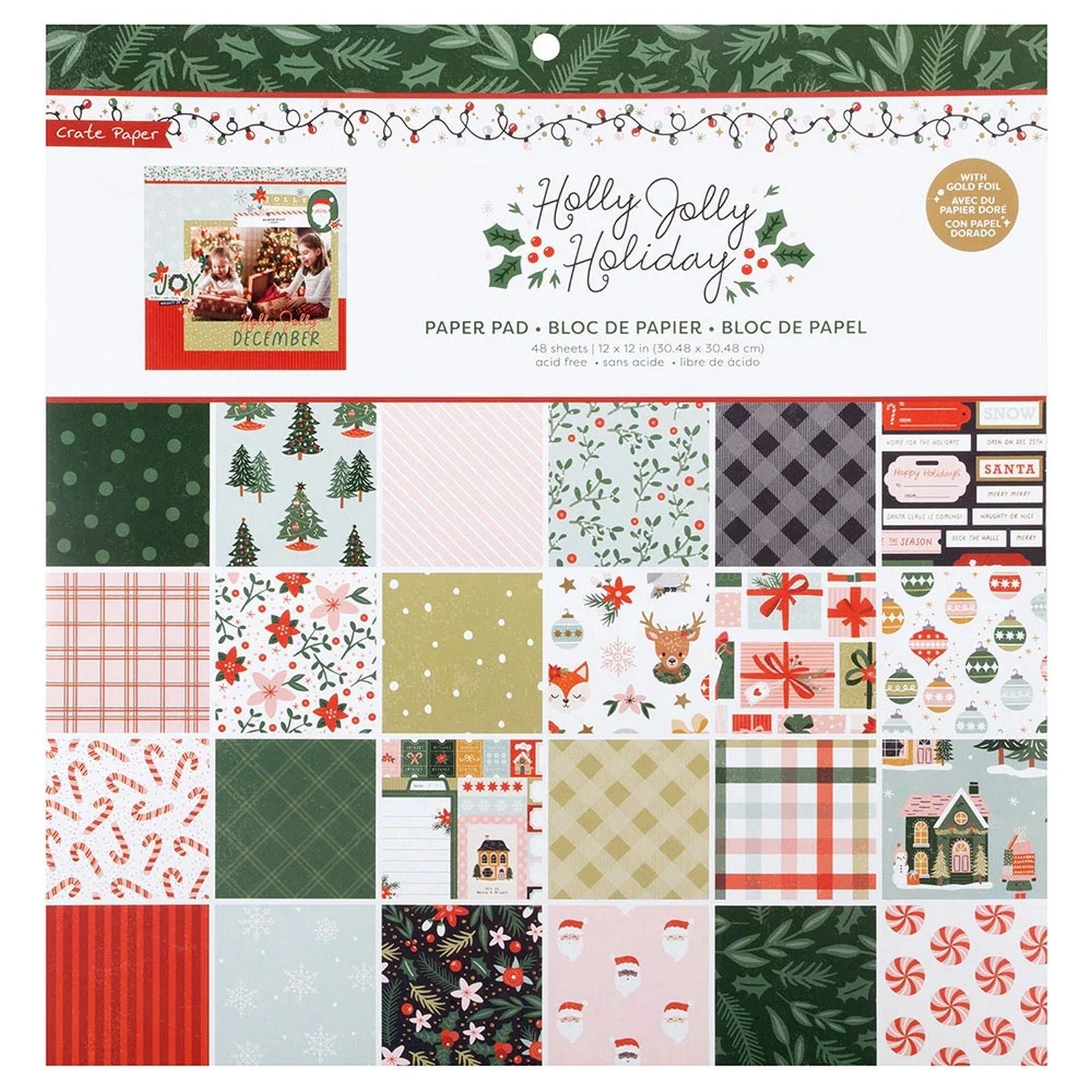 Crate paper • paper pad holly jolly holyday