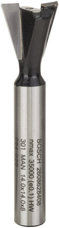 Bosch - zwaluwstaartfrezen 8 mm, d1 14,3 mm, l 12,7 mm, g 48 mm, 15°