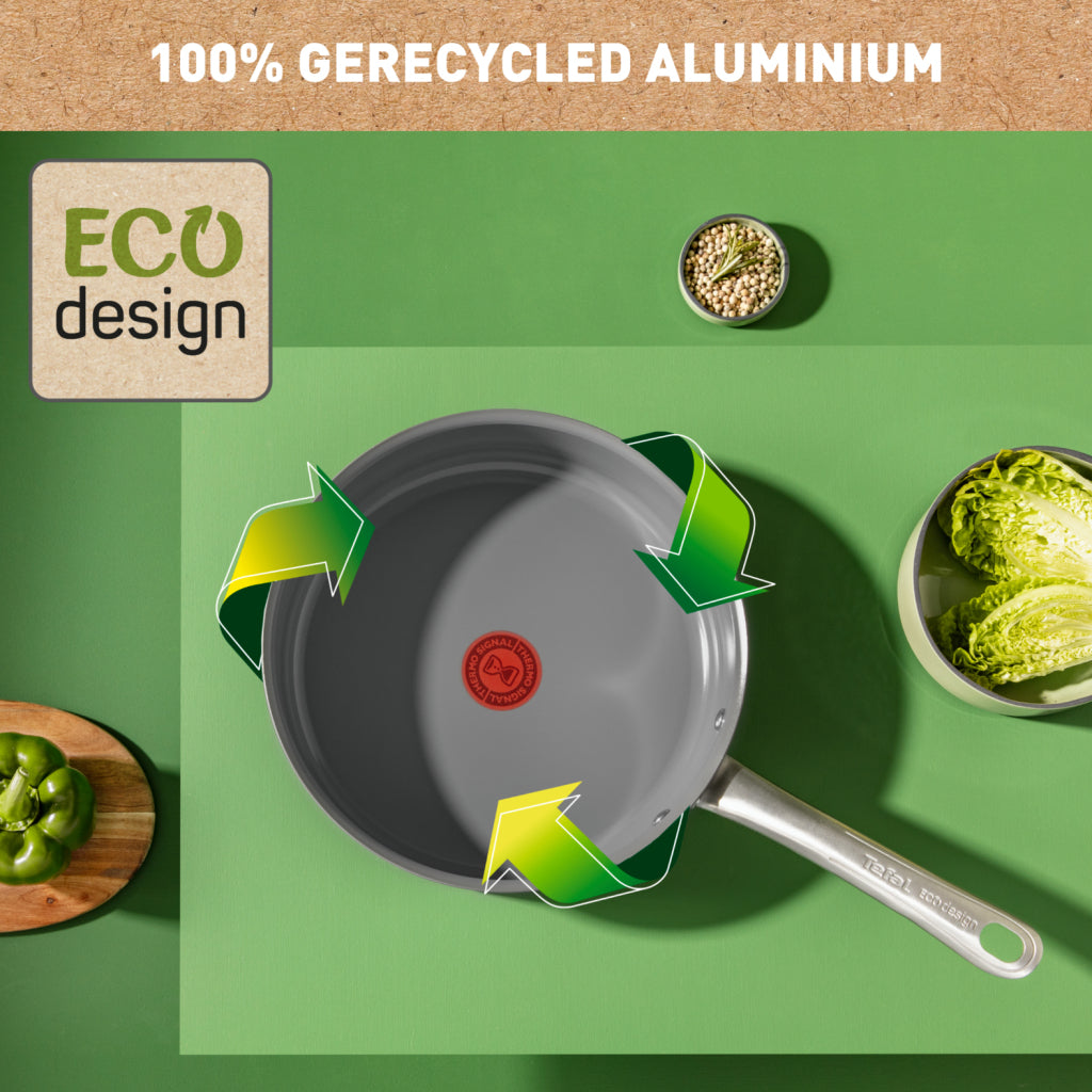 Tefal C42432 Renew+ Keramik-Kochtopf 24 cm mit Deckel