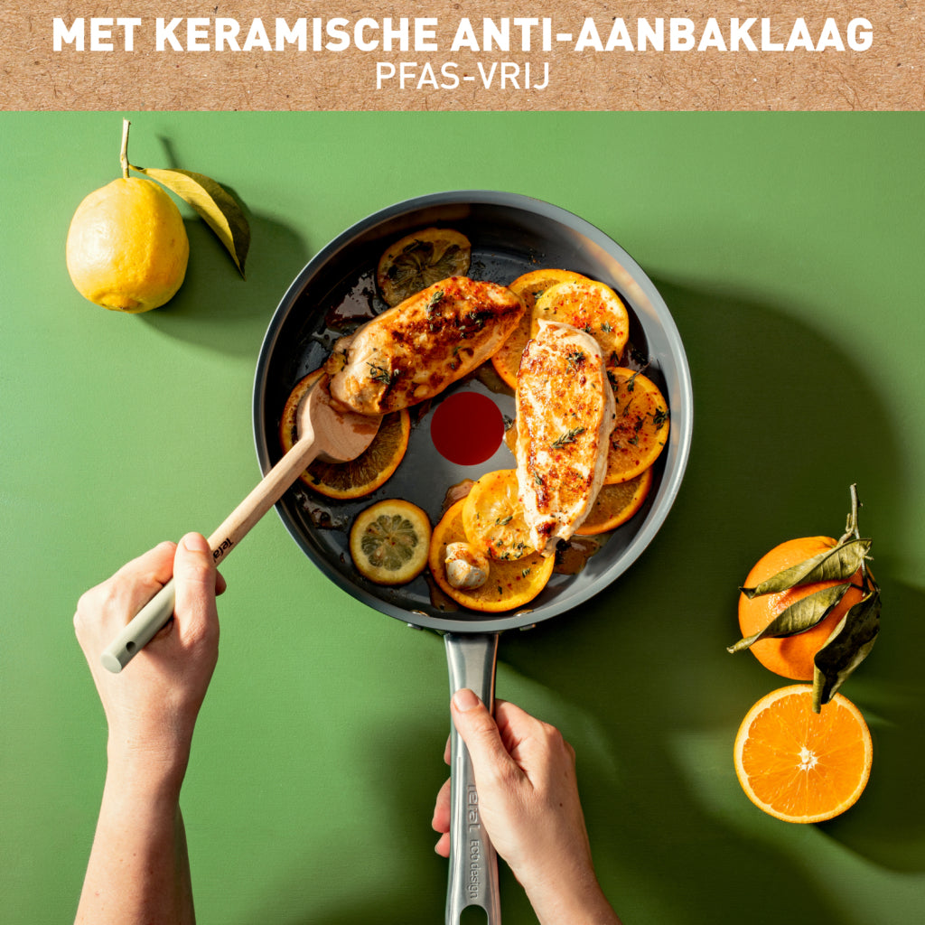 Tefal C42432 Renew+ Keramik-Kochtopf 24 cm mit Deckel