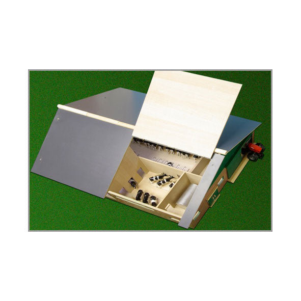 Kids Globe Holzboxenhaus mit Melkanlage 1:32