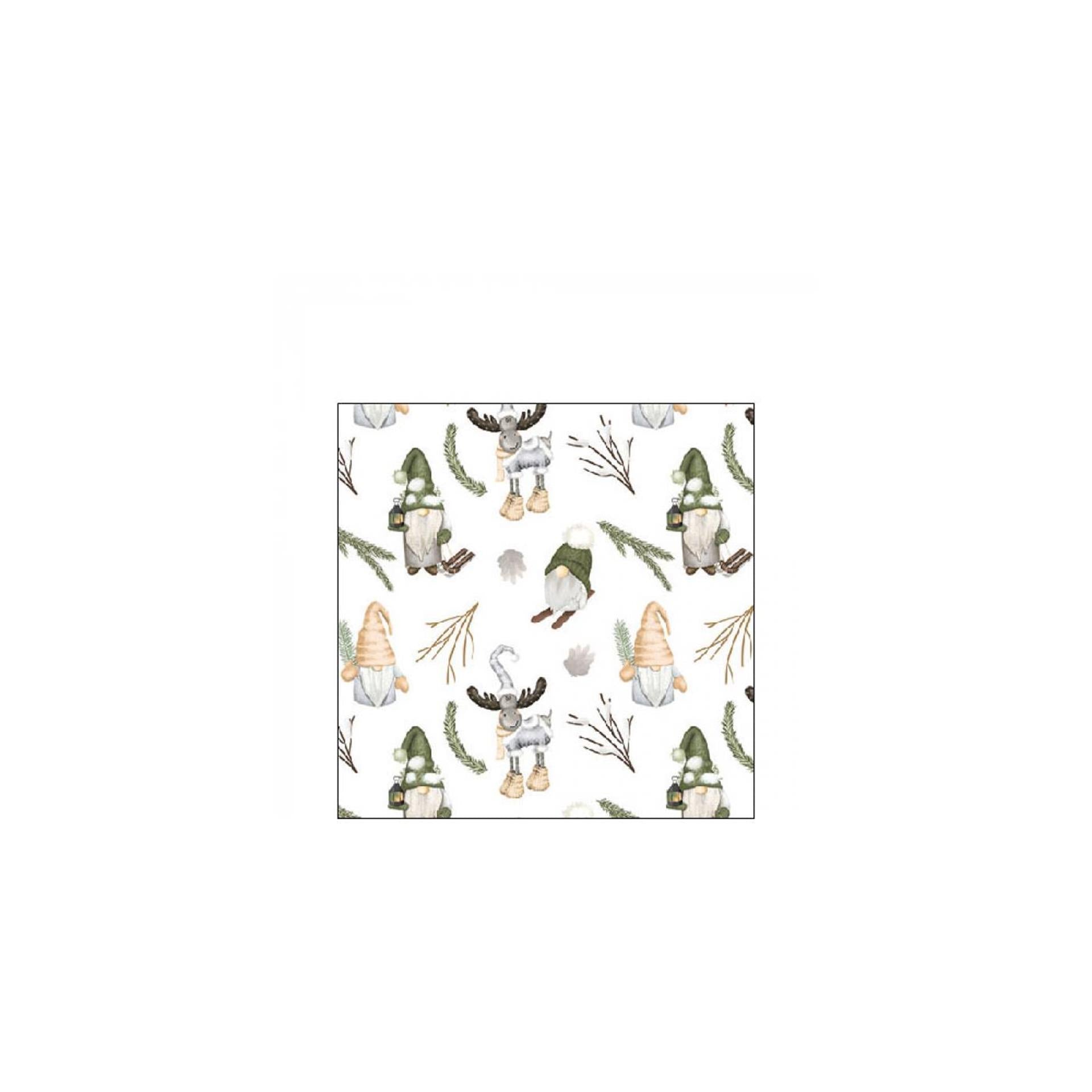 Ambiente servetten 25cm forest gnomes white fsc mix