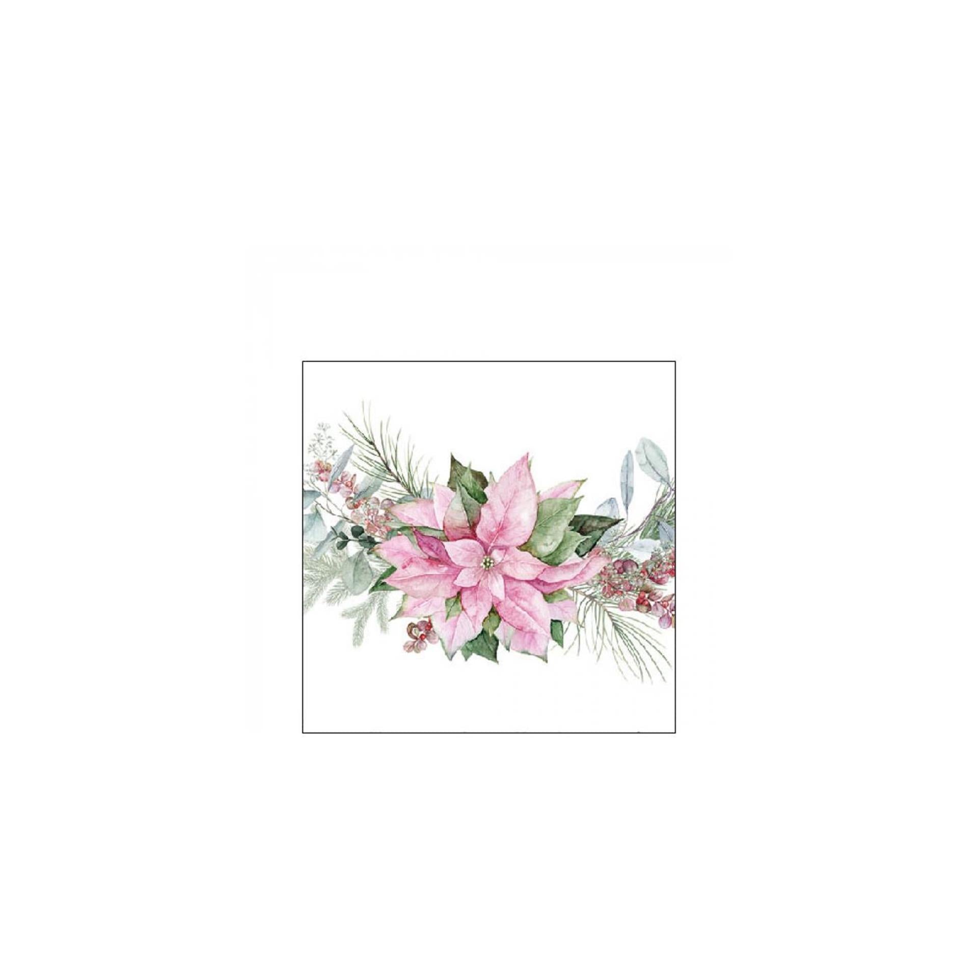 Ambiente servetten 25cm pink poinsettia fsc mix