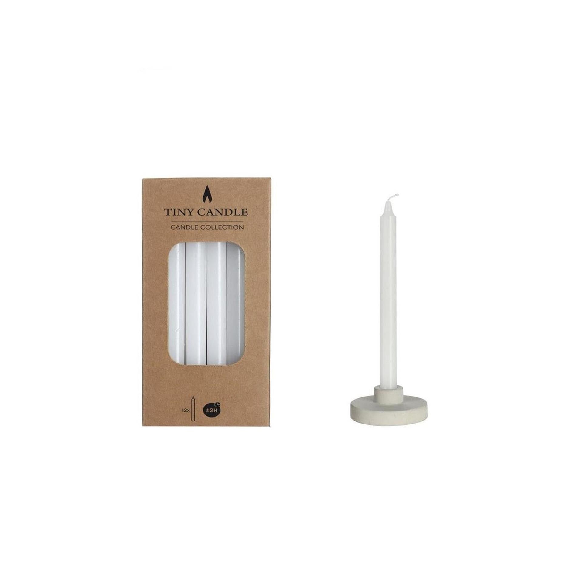 Ideas 4 seasons kaarsen h14cmxø1.2cm wit set a 12 stuks