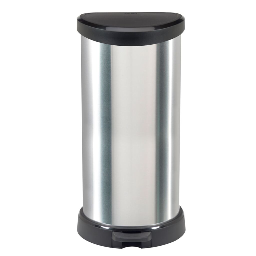 Curver decobin pedaalemmer 40l zilver metallic zwart